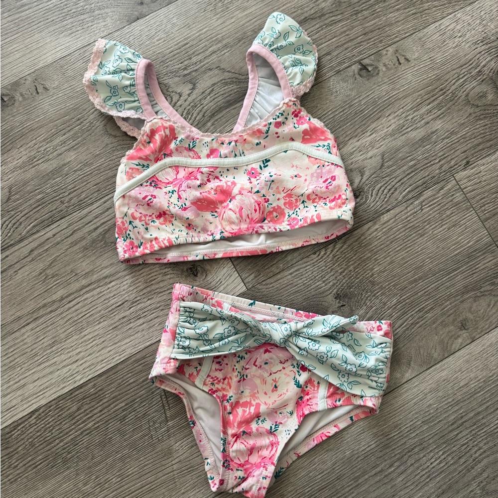 SweetHoney Pink and Blue Floral Bikini Set